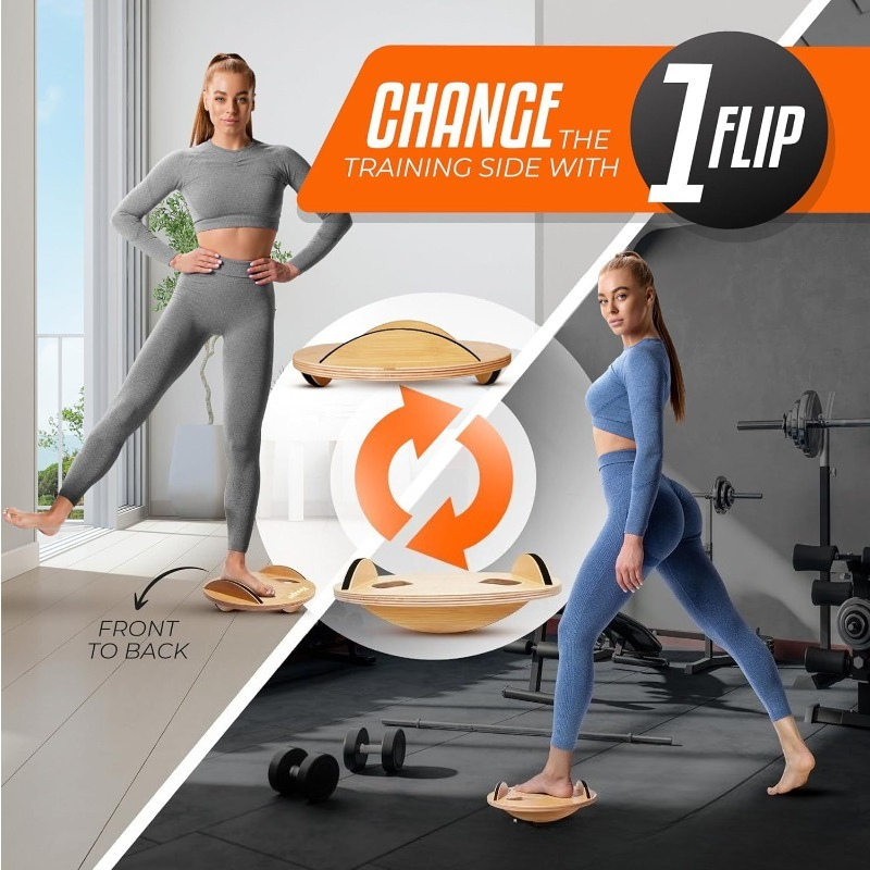 Holz-Balanceboard für Erwachse – Yoga Fitness Training Bewertung und Preis